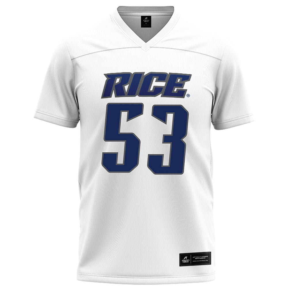 Rice - NCAA Football : Luke Miller - White Football Jersey-0
