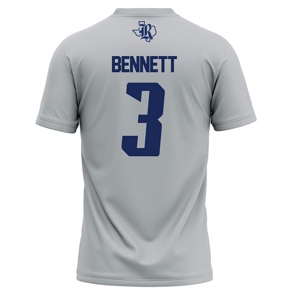 Rice - NCAA Football : Coleman Bennett - Grey Football Jersey