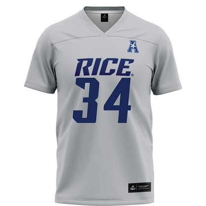 Rice - NCAA Football : Kaleb Blanton - Grey Football Jersey-0