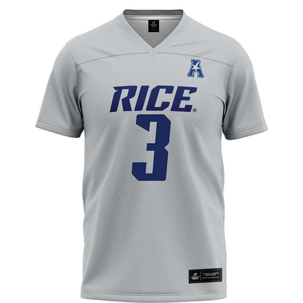 Rice - NCAA Football : Coleman Bennett - Grey Football Jersey