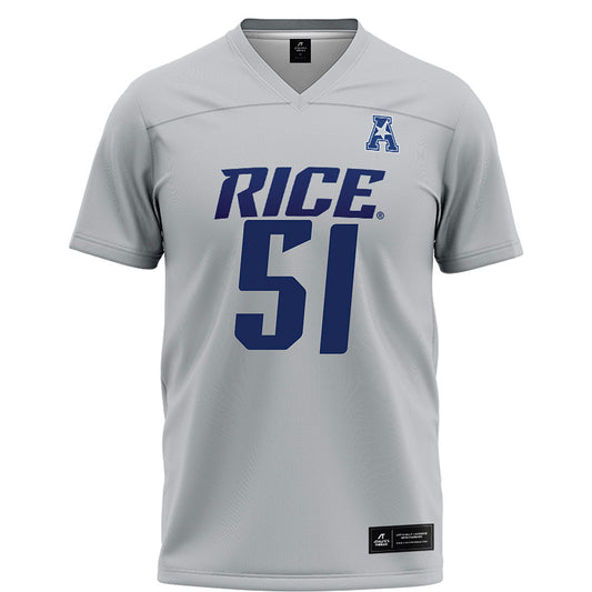 Rice - NCAA Football : Ethan Brougham - Grey Football Jersey