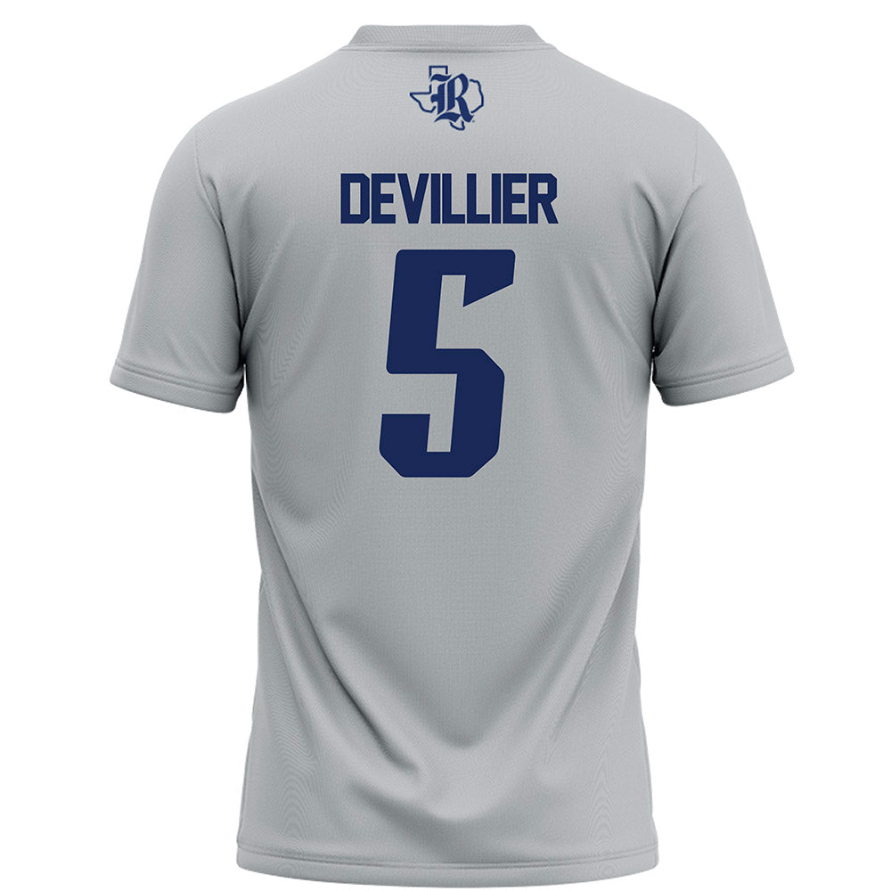 Rice - NCAA Football : Drew Devillier - Grey Football Jersey-1