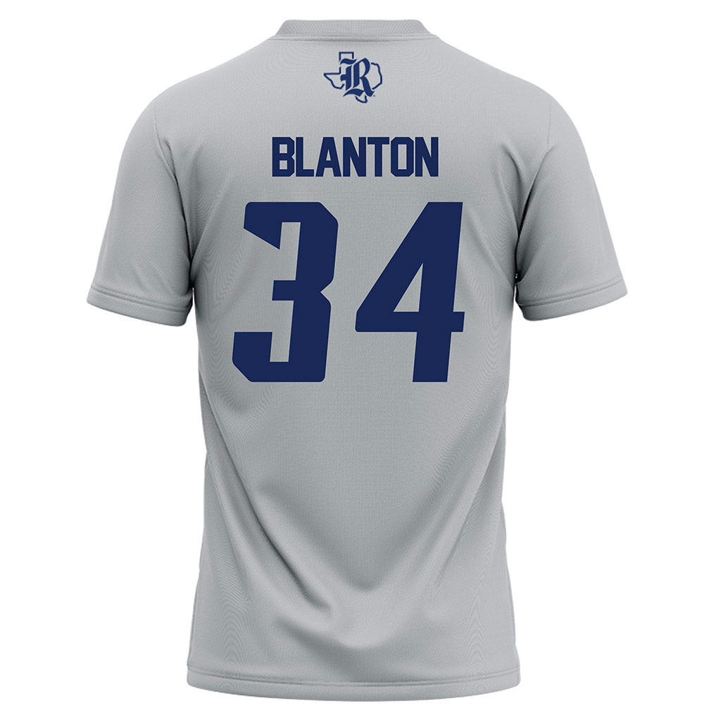 Rice - NCAA Football : Kaleb Blanton - Grey Football Jersey-1