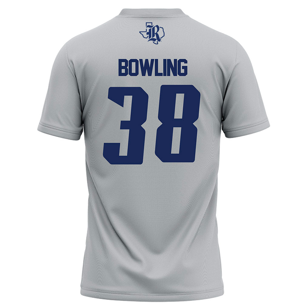 Rice - NCAA Football : Shepherd Bowling - Grey Football Jersey-1