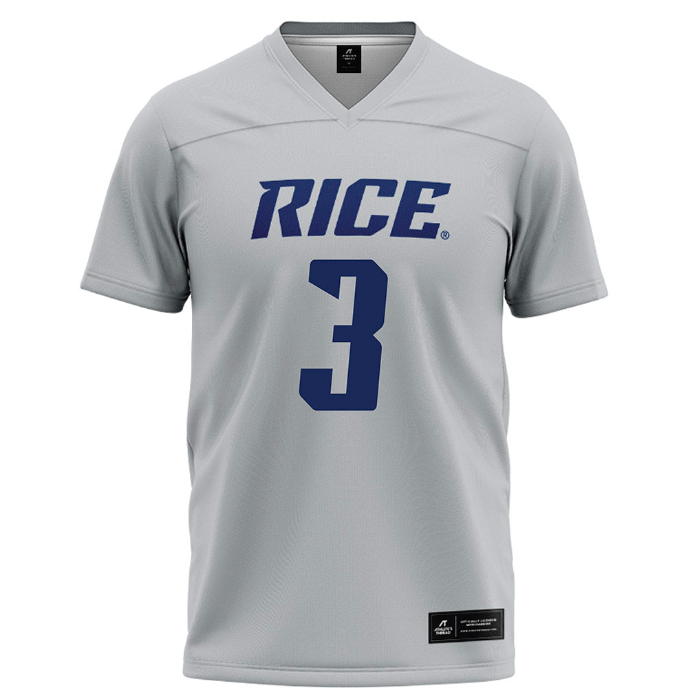 Rice - NCAA Football : Coleman Bennett - Grey Football Jersey