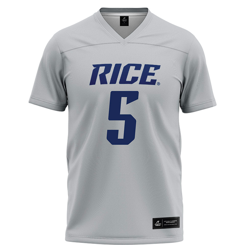 Rice - NCAA Football : Drew Devillier - Grey Football Jersey-0