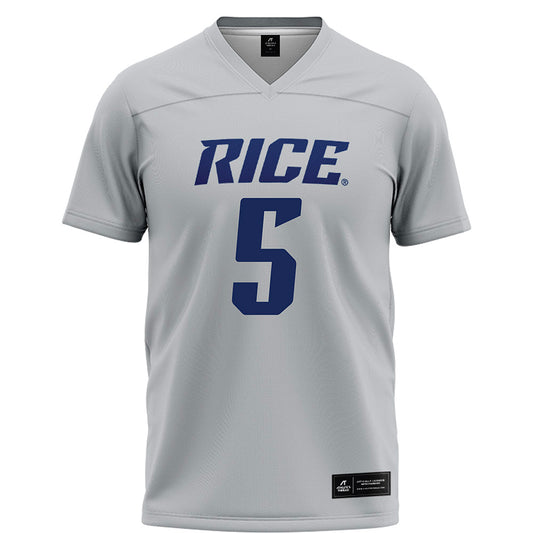 Rice - NCAA Football : Drew Devillier - Grey Football Jersey-0