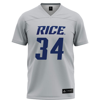 Rice - NCAA Football : Kaleb Blanton - Grey Football Jersey-0