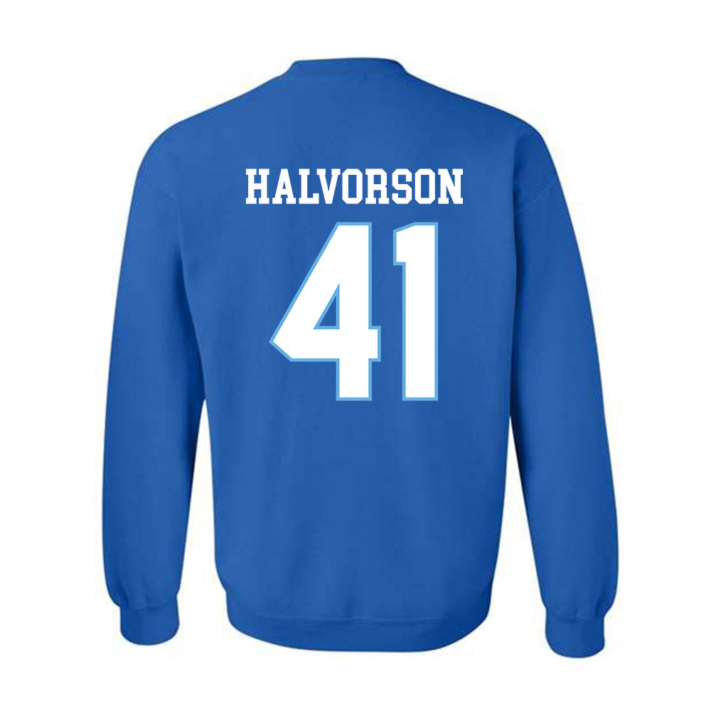 Drake - NCAA Football : Spencer Halvorson - Classic Shersey Crewneck Sweatshirt-1