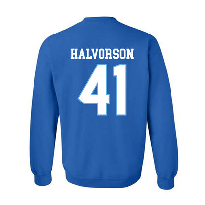 Drake - NCAA Football : Spencer Halvorson - Classic Shersey Crewneck Sweatshirt-1