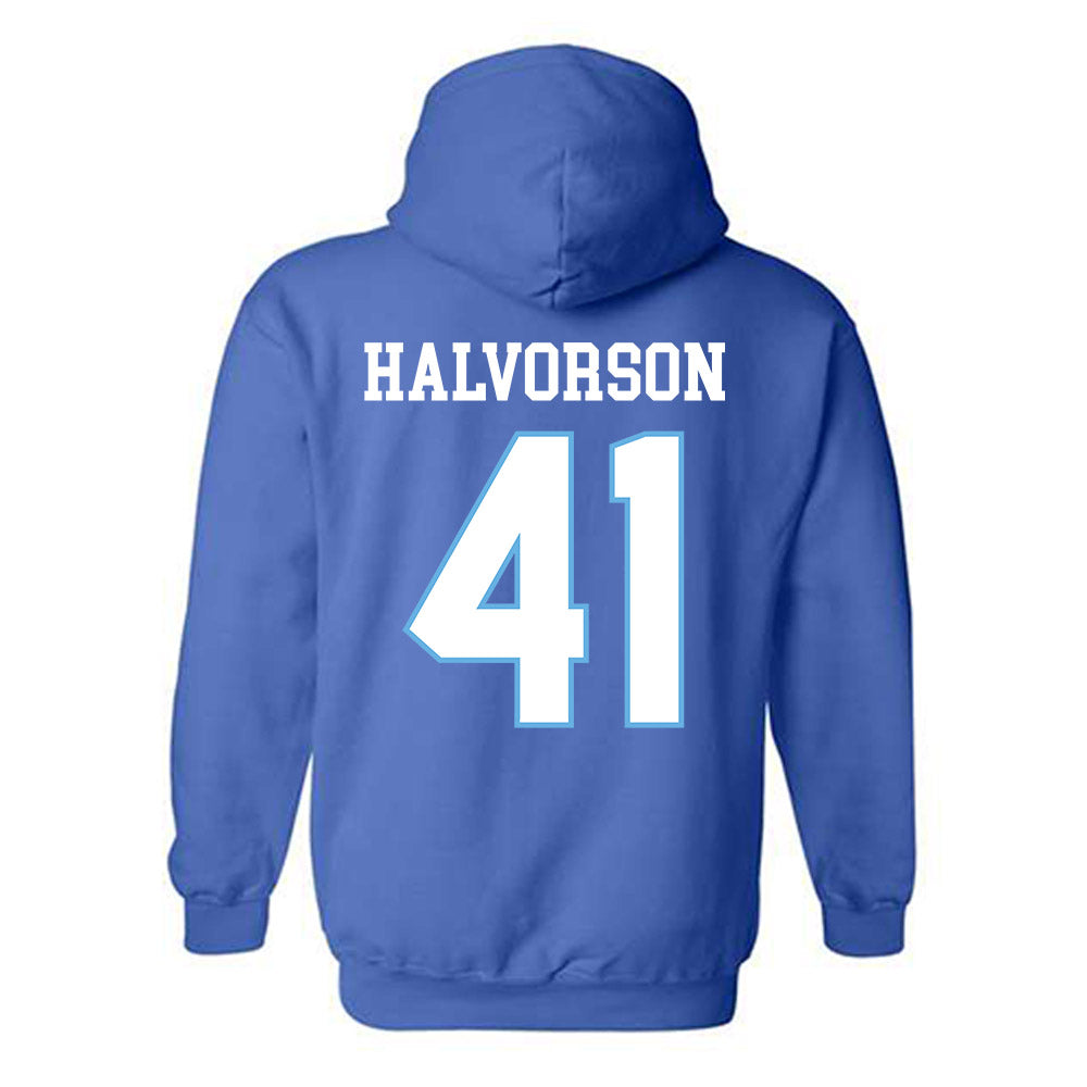 Drake - NCAA Football : Spencer Halvorson - Classic Shersey Hooded Sweatshirt-1