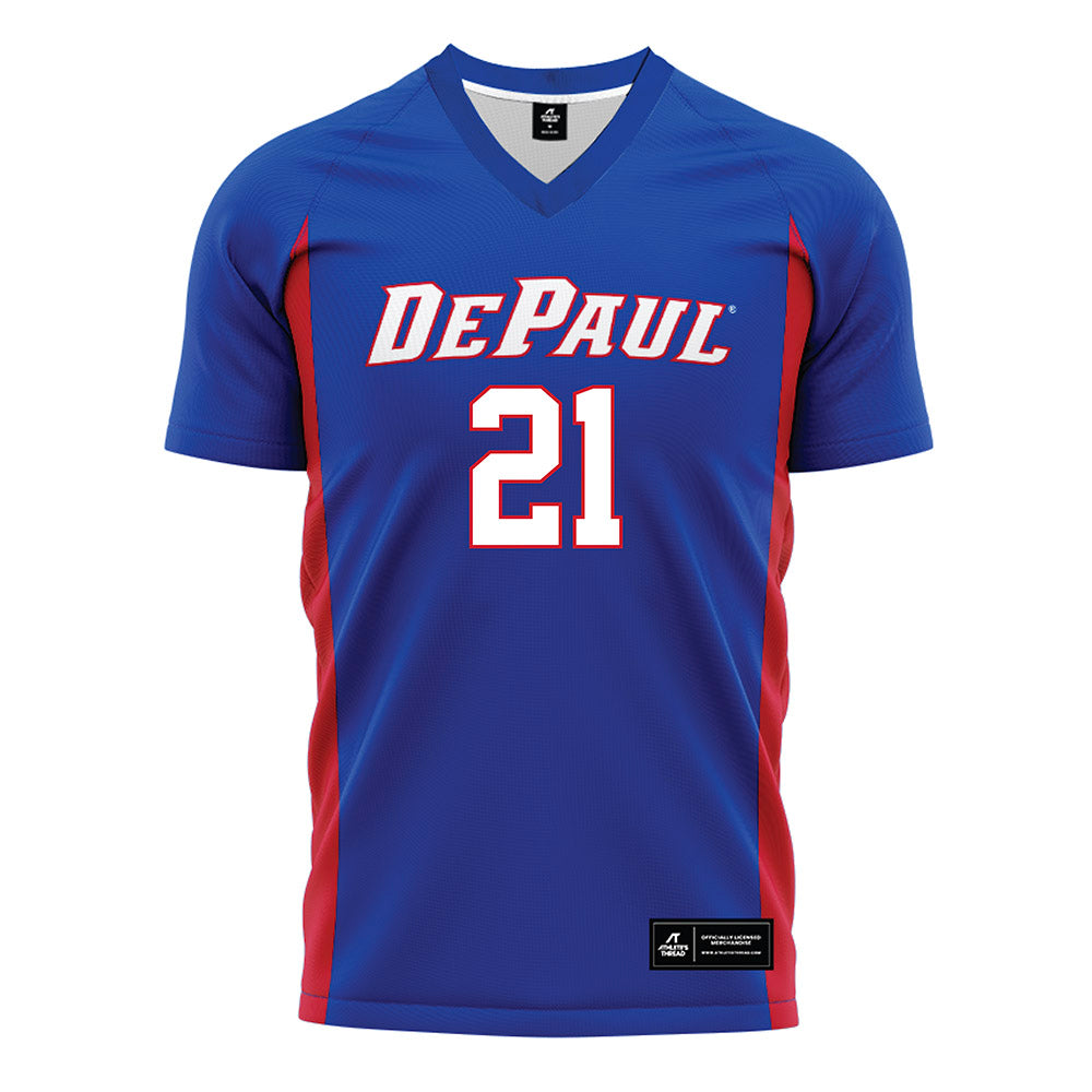 DePaul - NCAA Women's Soccer : Jericho Frigon - Blue Soccer Jersey-0