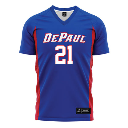 DePaul - NCAA Women's Soccer : Jericho Frigon - Blue Soccer Jersey-0