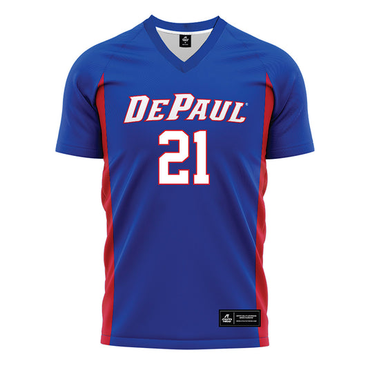 DePaul - NCAA Women's Soccer : Jericho Frigon - Blue Soccer Jersey-0
