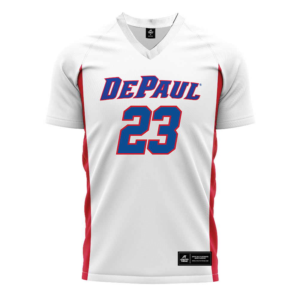 DePaul - NCAA Men's Soccer : Luca Iaccino - White Soccer Jersey-0
