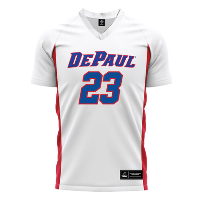 DePaul - NCAA Men's Soccer : Luca Iaccino - White Soccer Jersey-0