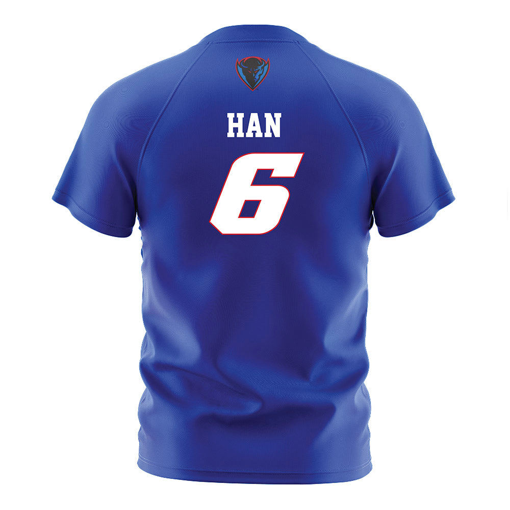 DePaul - NCAA Men's Soccer : Joon Han Han - Blue Soccer Jersey-1
