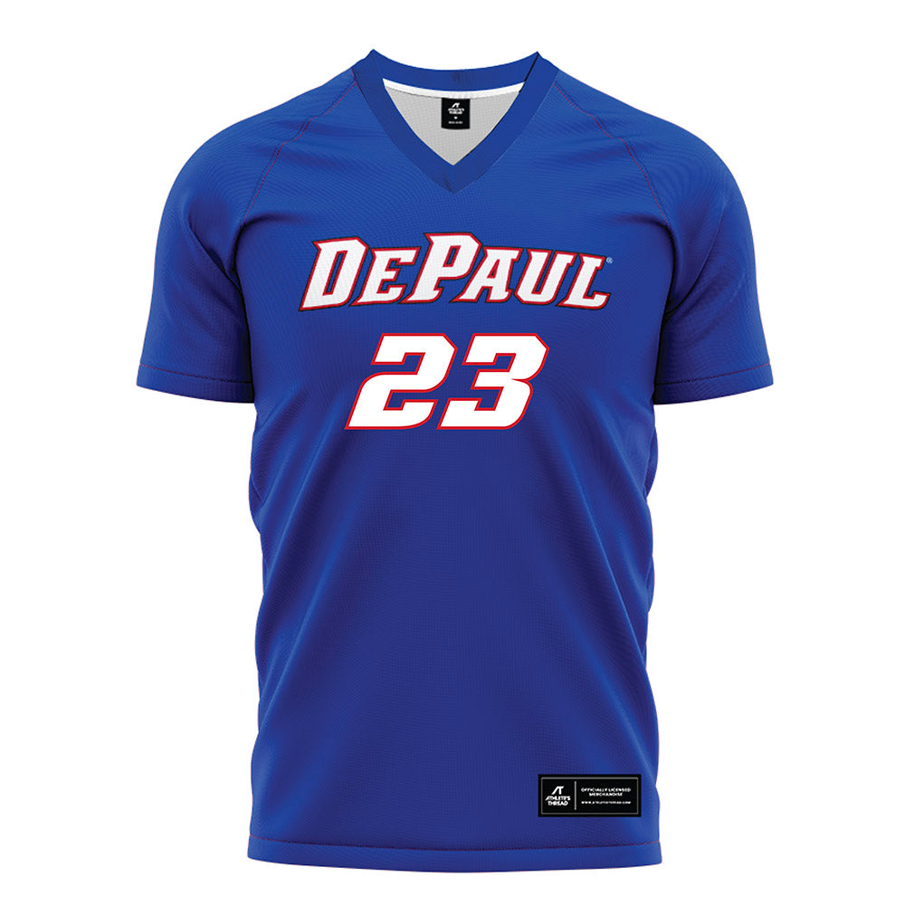 DePaul - NCAA Men's Soccer : Luca Iaccino - Blue Soccer Jersey-0