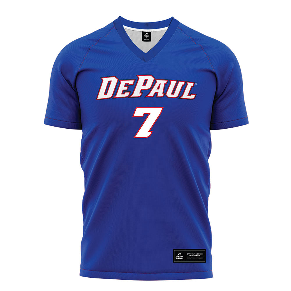 DePaul - NCAA Men's Soccer : Sam Tinoco - Blue Soccer Jersey-0