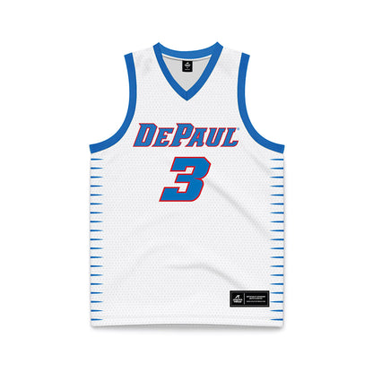 DePaul - NCAA Men's Basketball : Nate Kasher - White Basketball Jersey