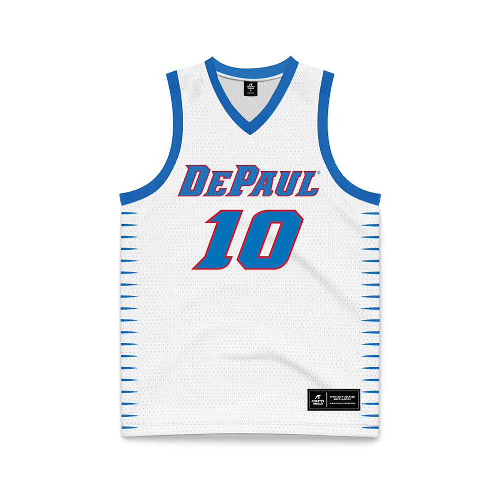 DePaul - NCAA Men's Basketball : Ilija Milijasevic - White Basketball Jersey-0