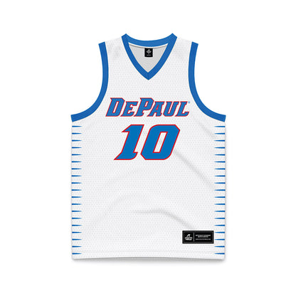 DePaul - NCAA Men's Basketball : Ilija Milijasevic - White Basketball Jersey-0