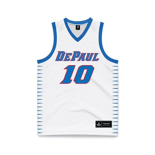 DePaul - NCAA Men's Basketball : Ilija Milijasevic - White Basketball Jersey-0