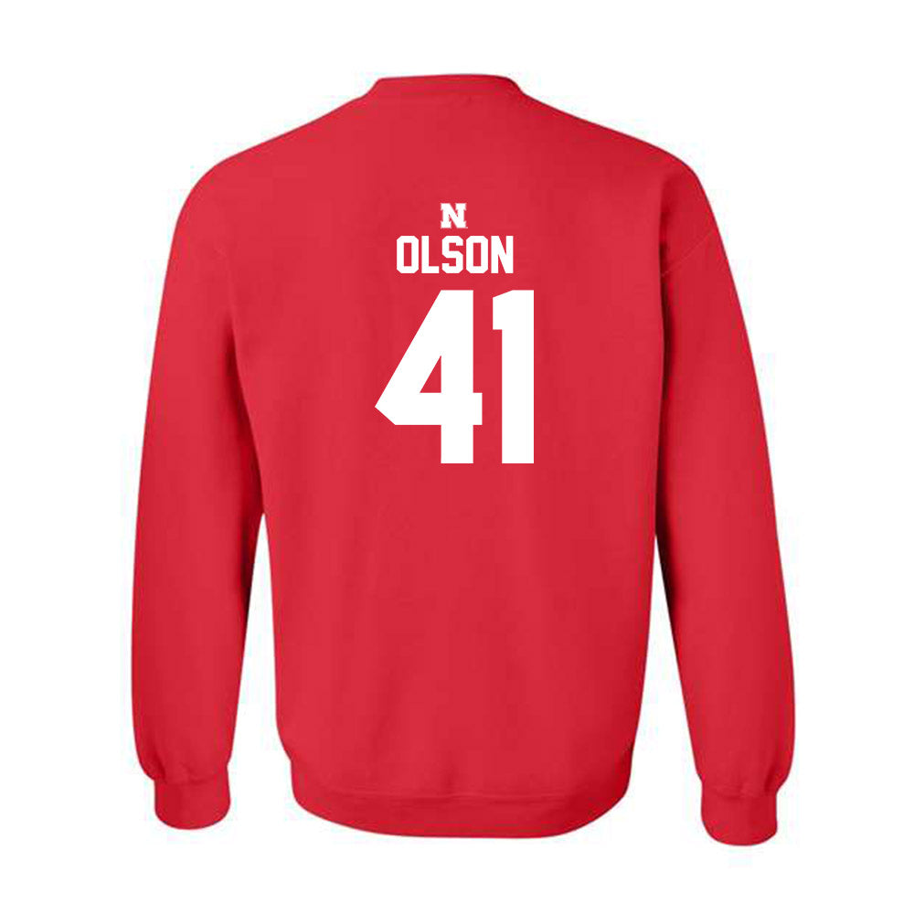 Nebraska - NCAA Baseball : Chase Olson - Classic Shersey Crewneck Sweatshirt-1