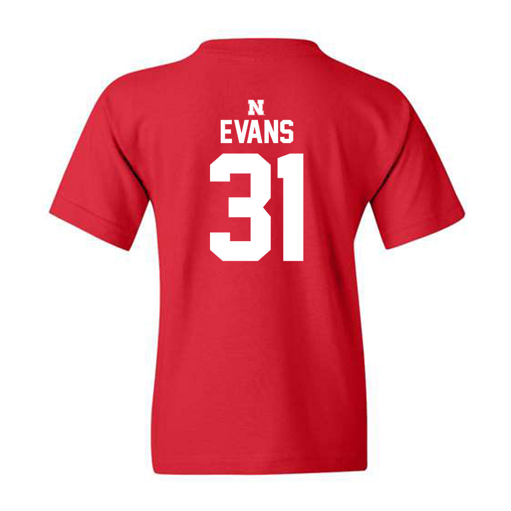 Nebraska - NCAA Football : Ryker Evans - Youth T-Shirt