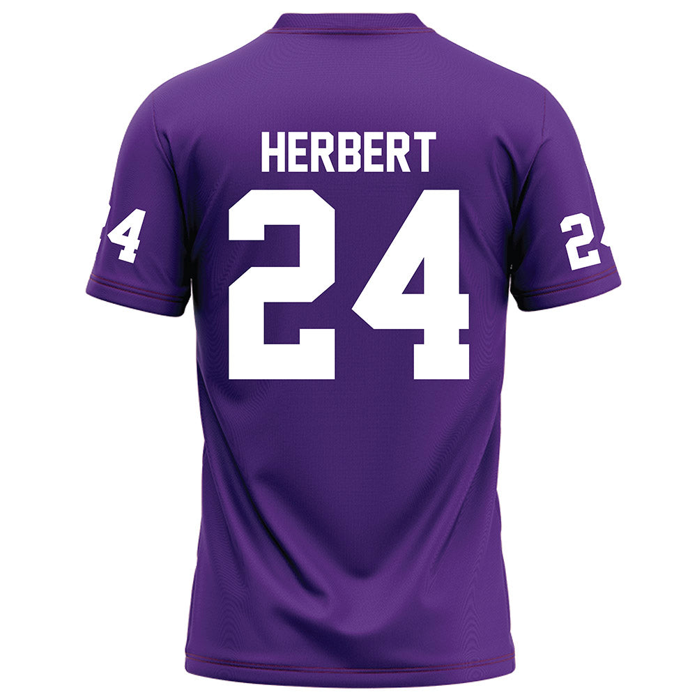 Furman - NCAA Football : Raleigh Herbert - Purple Football Jersey-1