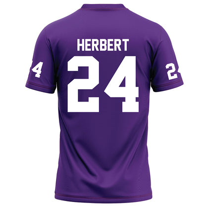 Furman - NCAA Football : Raleigh Herbert - Purple Football Jersey-1