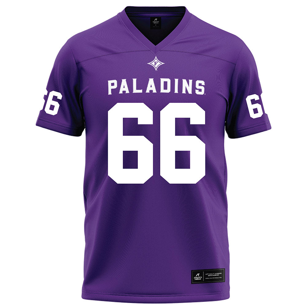 Furman - NCAA Football : Eli Brasher - Purple Football Jersey-0