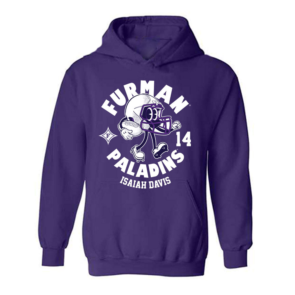 Furman - NCAA Football : Isaiah Davis - Fashion Shersey Hooded Sweatshirt-0