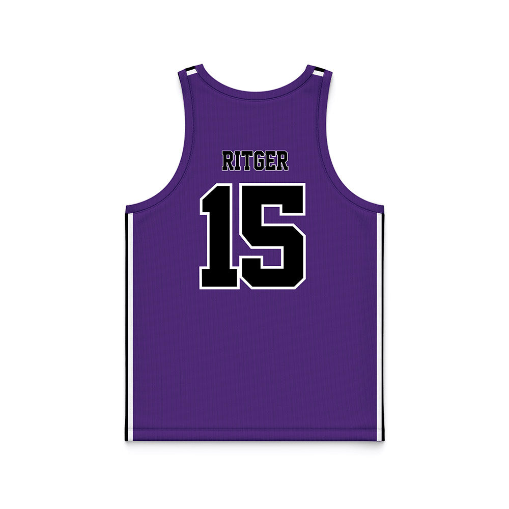 Furman - NCAA Men's Basketball : Owen Ritger - Purple Basketball Jersey-1