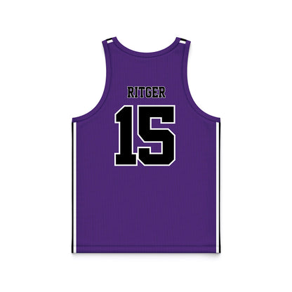 Furman - NCAA Men's Basketball : Owen Ritger - Purple Basketball Jersey-1