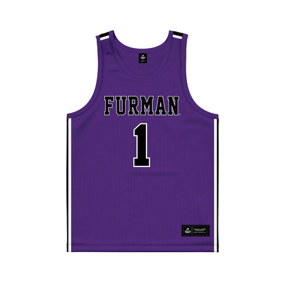 Furman - NCAA Men's Basketball : Charles Johnston - Purple Basketball Jersey-0