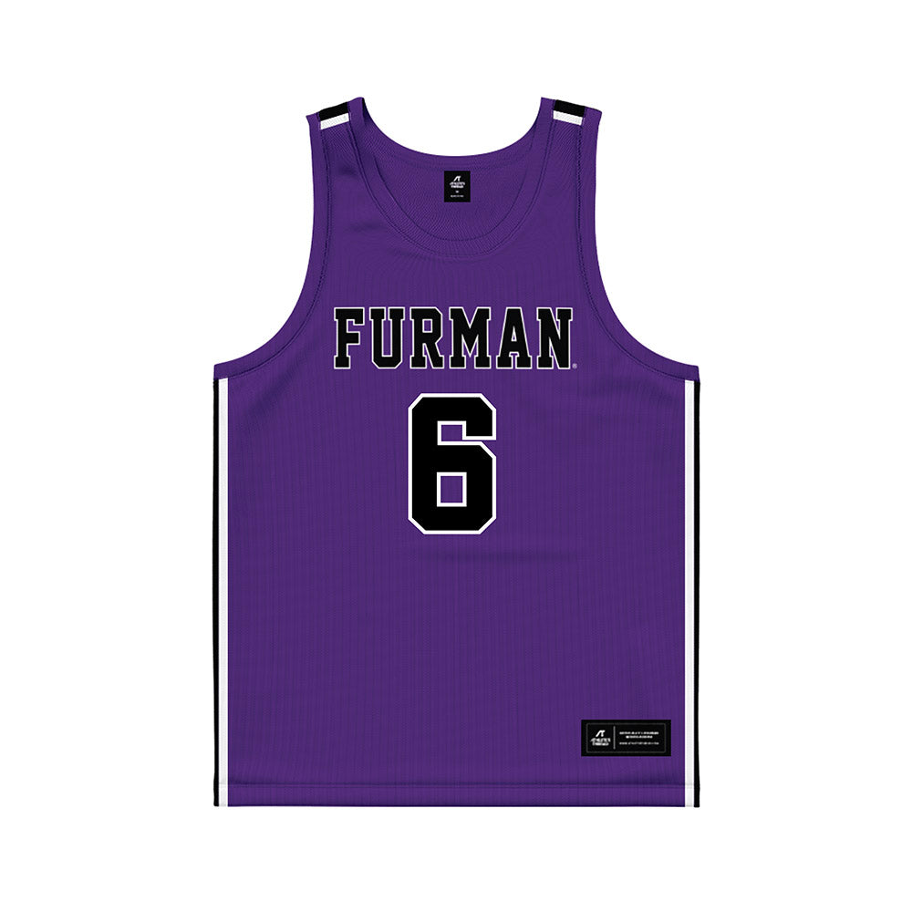 Furman - NCAA Men's Basketball : Tyrese Hughey - Purple Basketball Jersey-0