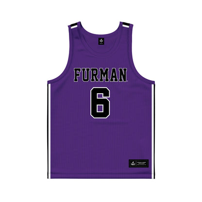 Furman - NCAA Men's Basketball : Tyrese Hughey - Purple Basketball Jersey-0