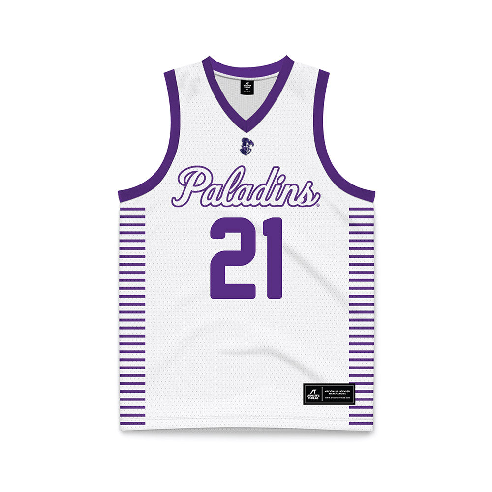 Furman - NCAA Women's Basketball : Tyriana Berry - White Basketball Jersey-0