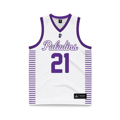 Furman - NCAA Women's Basketball : Tyriana Berry - White Basketball Jersey-0