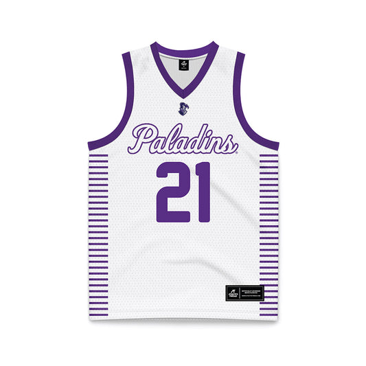 Furman - NCAA Women's Basketball : Tyriana Berry - White Basketball Jersey-0