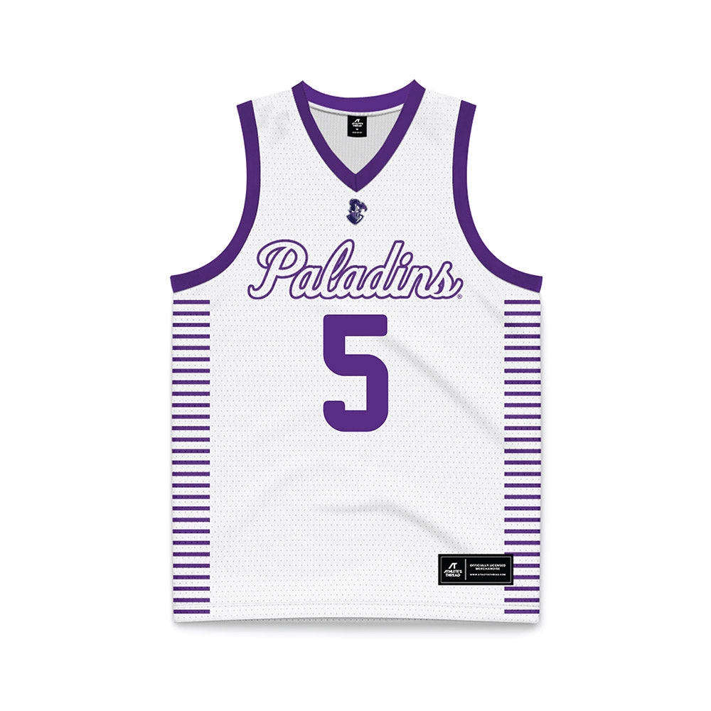 Furman - NCAA Women's Basketball : Raina McGowens - White Basketball Jersey-0