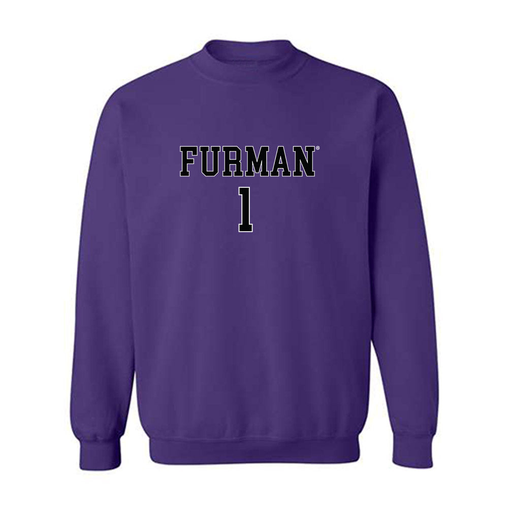 Furman - NCAA Women's Basketball : Alyssa Ervin - Replica Shersey Crewneck Sweatshirt-0