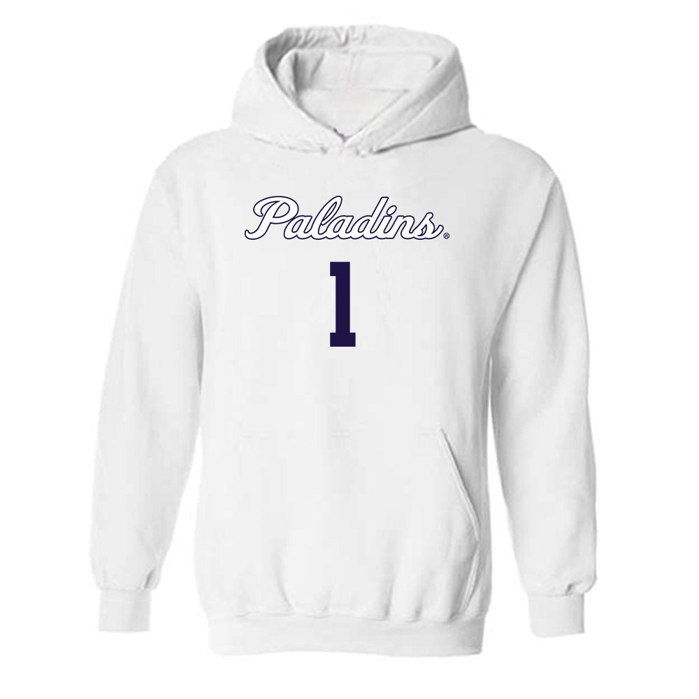 Furman - NCAA Women's Basketball : Alyssa Ervin - Replica Shersey Hooded Sweatshirt-0