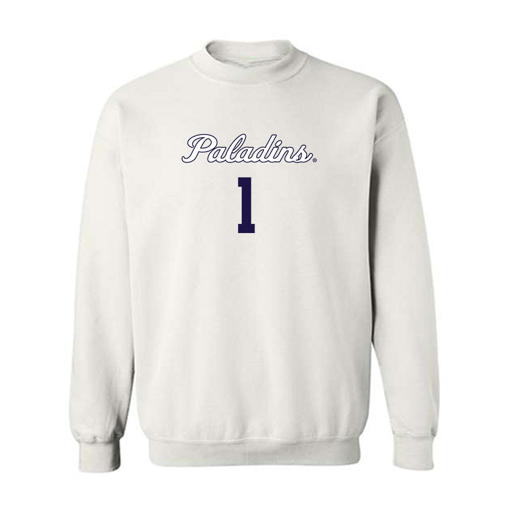 Furman - NCAA Women's Basketball : Alyssa Ervin - Replica Shersey Crewneck Sweatshirt-0