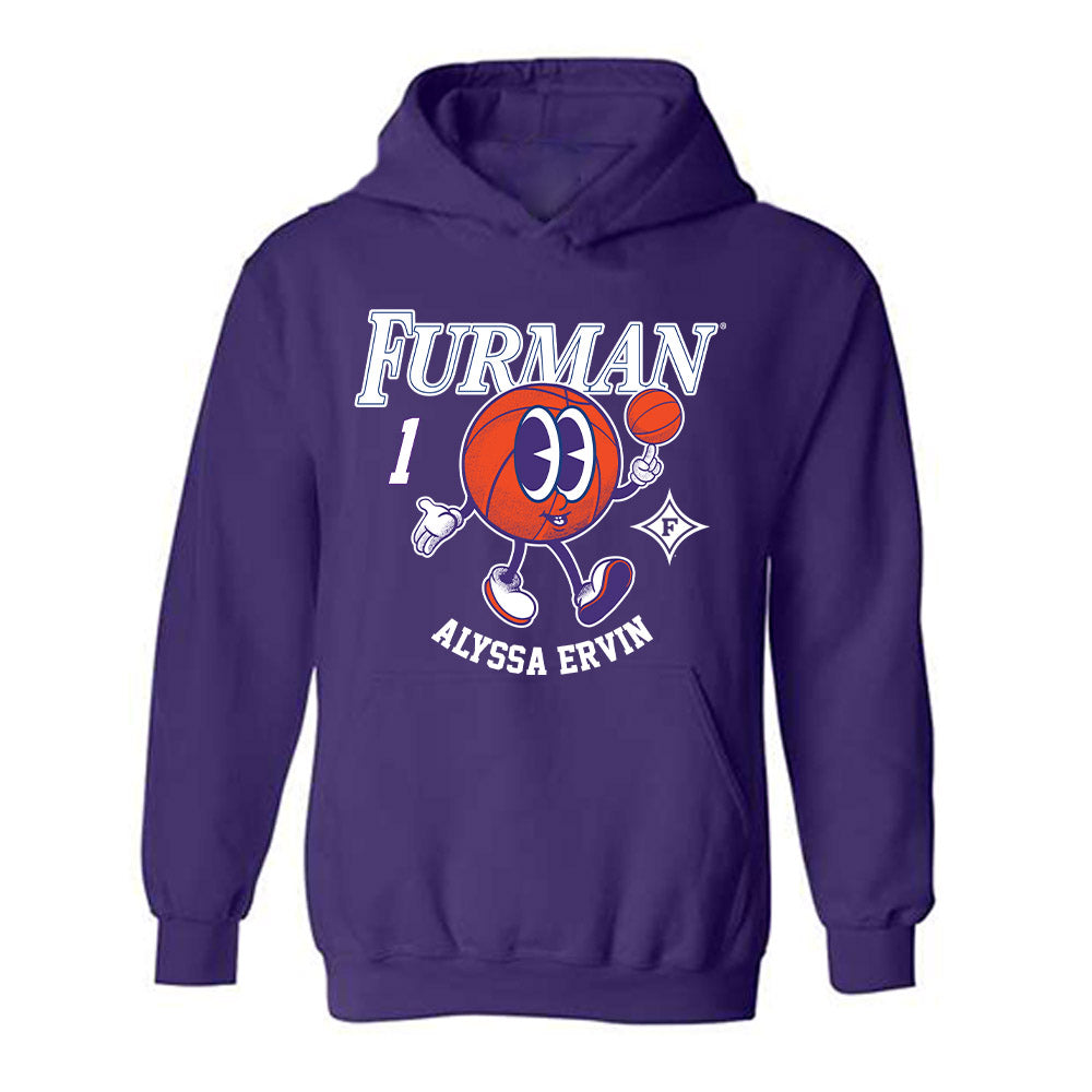 Furman - NCAA Women's Basketball : Alyssa Ervin - Fashion Shersey Hooded Sweatshirt-0