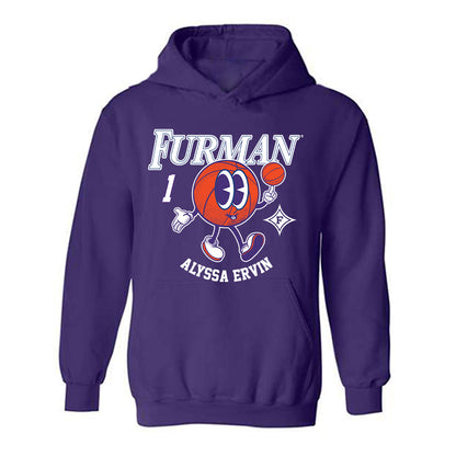 Furman - NCAA Women's Basketball : Alyssa Ervin - Fashion Shersey Hooded Sweatshirt-0