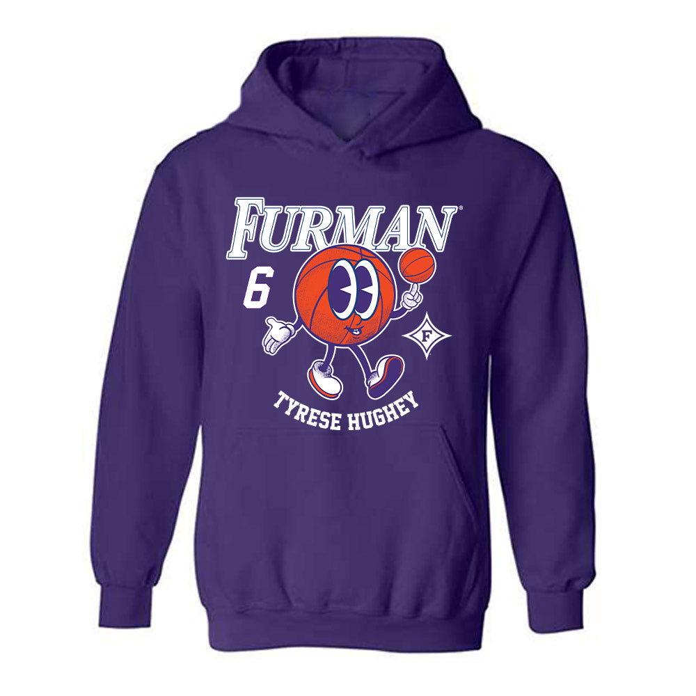 Furman - NCAA Men's Basketball : Tyrese Hughey - Fashion Shersey Hooded Sweatshirt-0