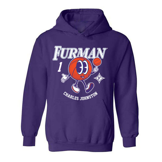 Furman - NCAA Men's Basketball : Charles Johnston - Fashion Shersey Hooded Sweatshirt-0