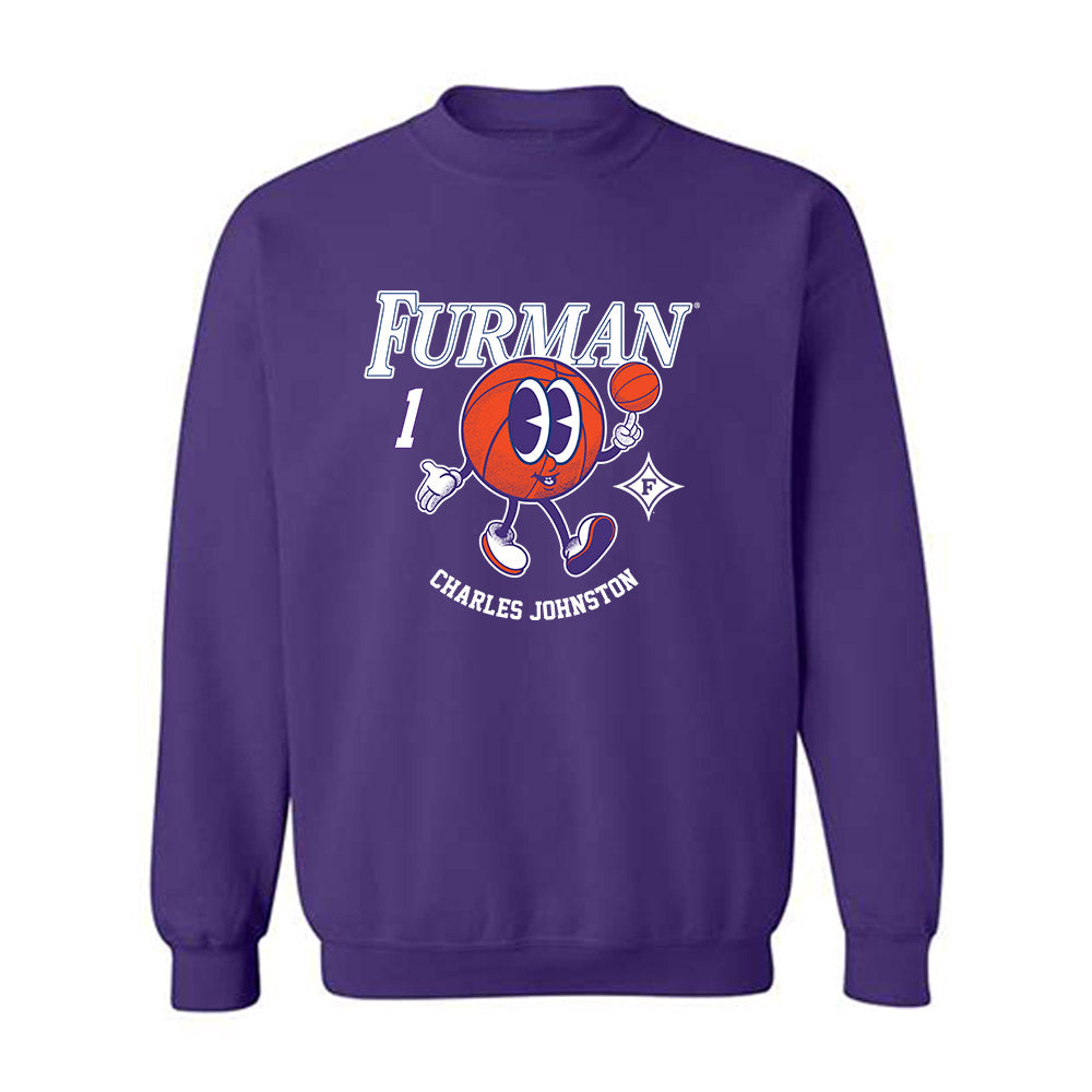 Furman - NCAA Men's Basketball : Charles Johnston - Fashion Shersey Crewneck Sweatshirt-0